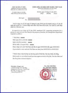 Vietnam approval letter
